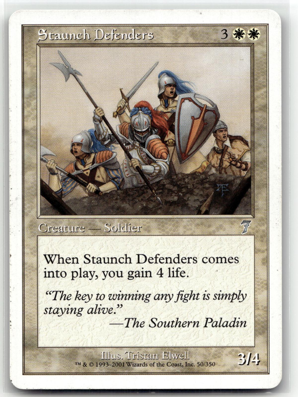Staunch Defenders 50 Uncommon 7th Edition Magic: The Gathering Near Mint