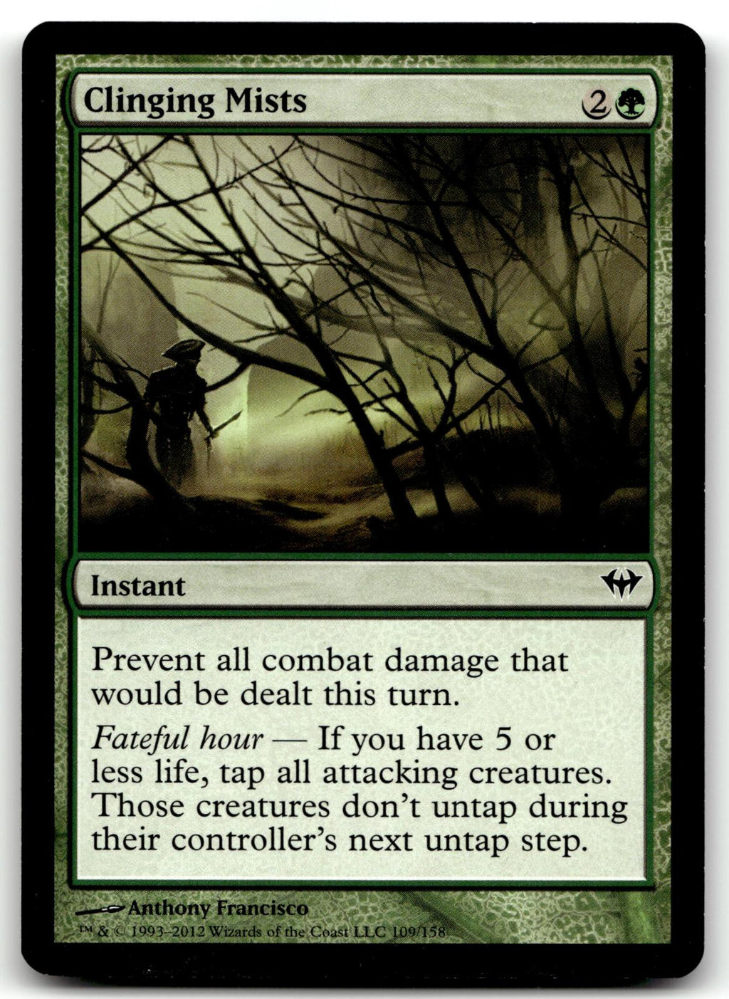 Clinging Mists 109 Common Dark Ascension Magic: The Gathering Near Mint