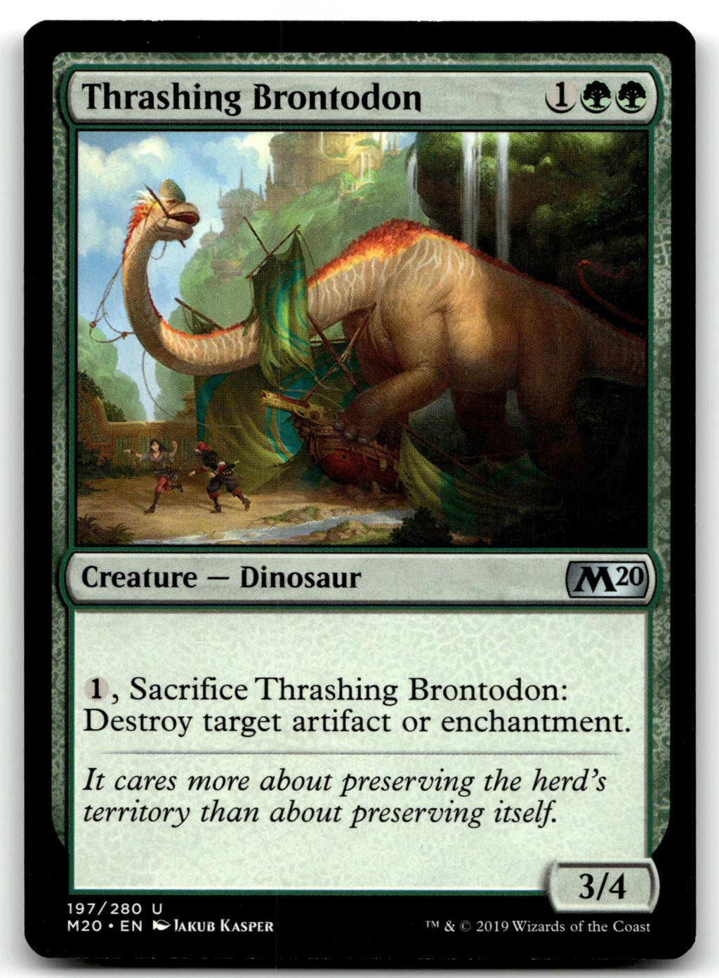 Thrashing Brontodon 197 Uncommon Core Set 2020 Magic: The Gathering Near Mint