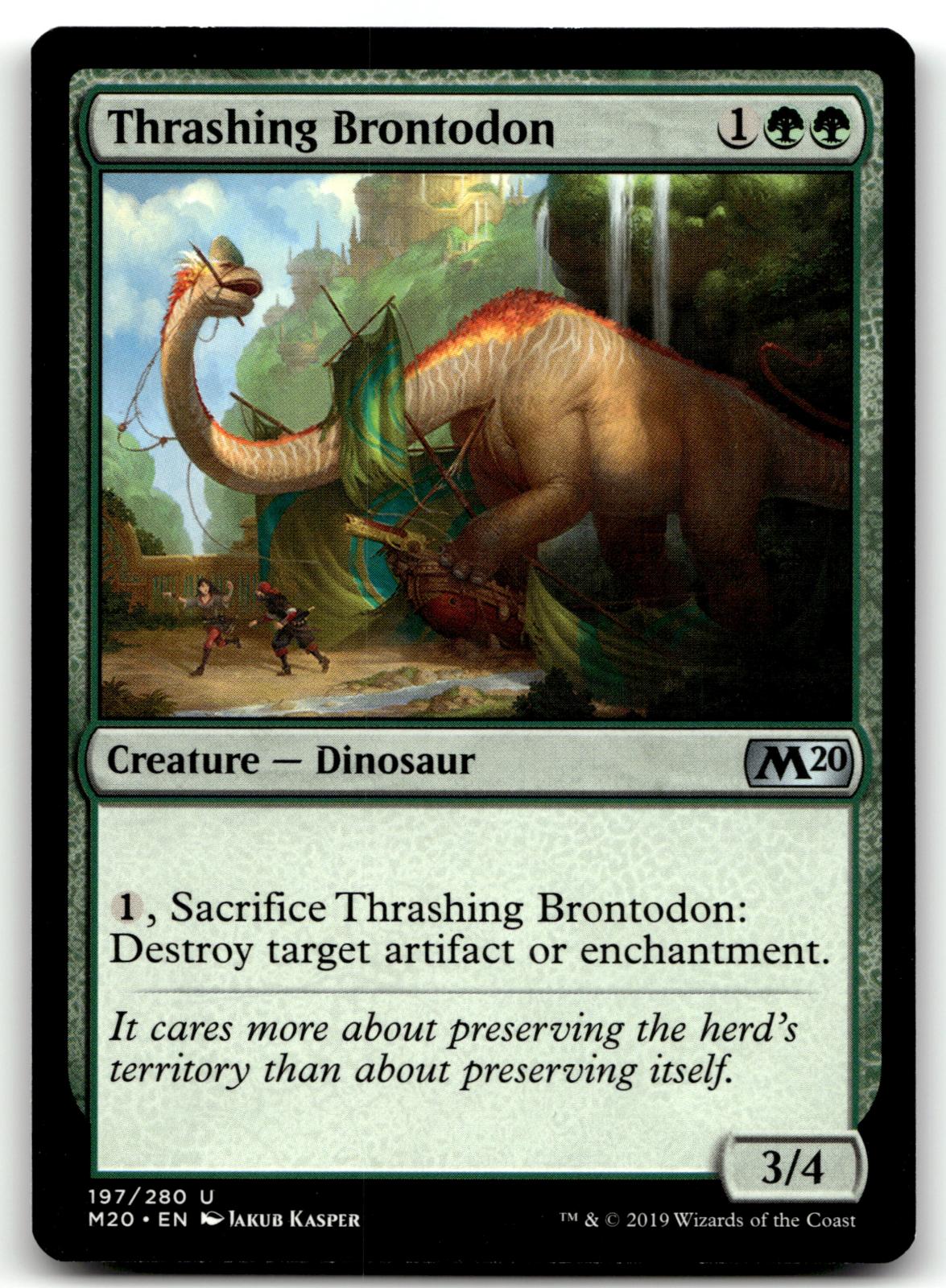 Thrashing Brontodon 197 Uncommon Core Set 2020 Magic: The Gathering Near Mint