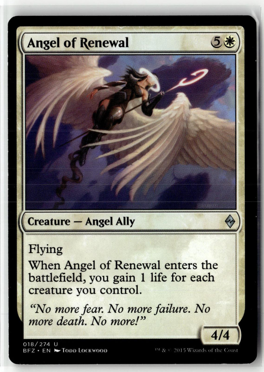 Angel of Renewal 18 Uncommon Battle for Zendikar Magic: The Gathering Near Mint