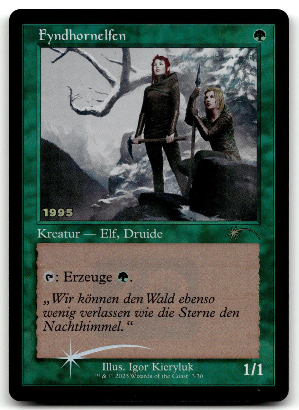 Fyndhorn Elves (DE Exclusive) 3 30th Anniversary Promos Magic: The Gathering Foil NM
