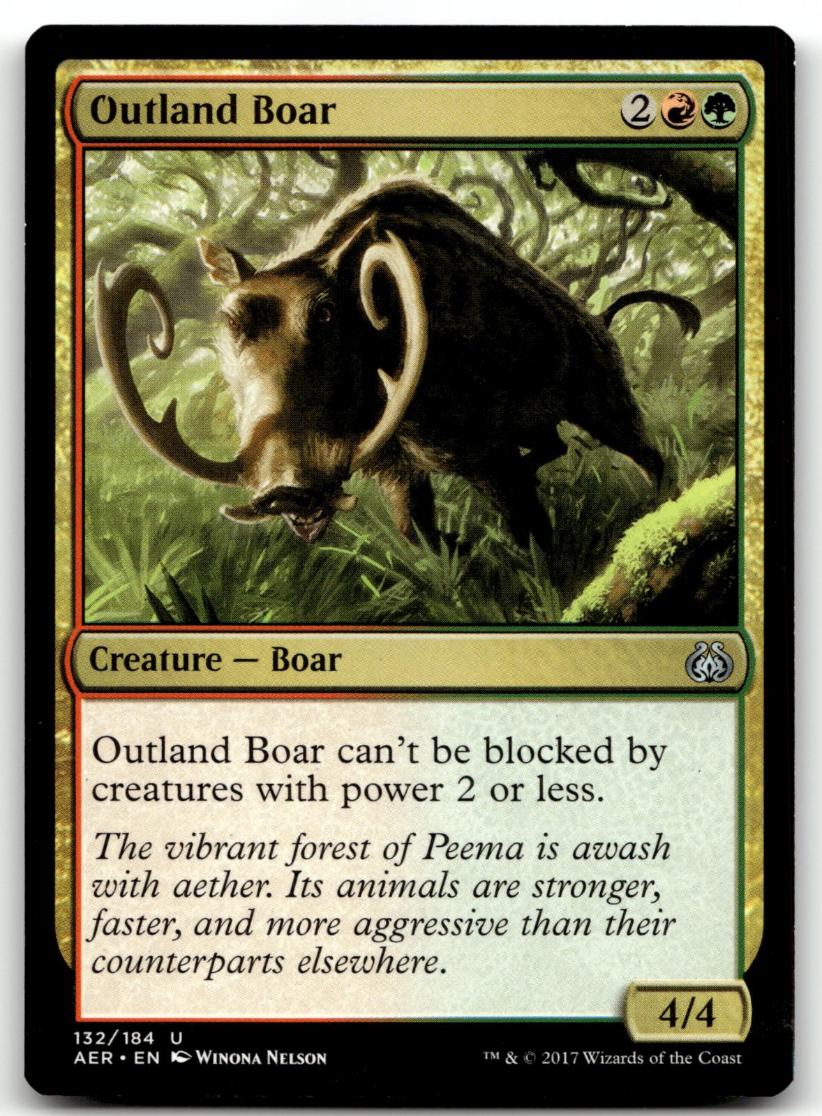 Outland Boar 132 Uncommon Aether Revolt Magic: The Gathering Near Mint