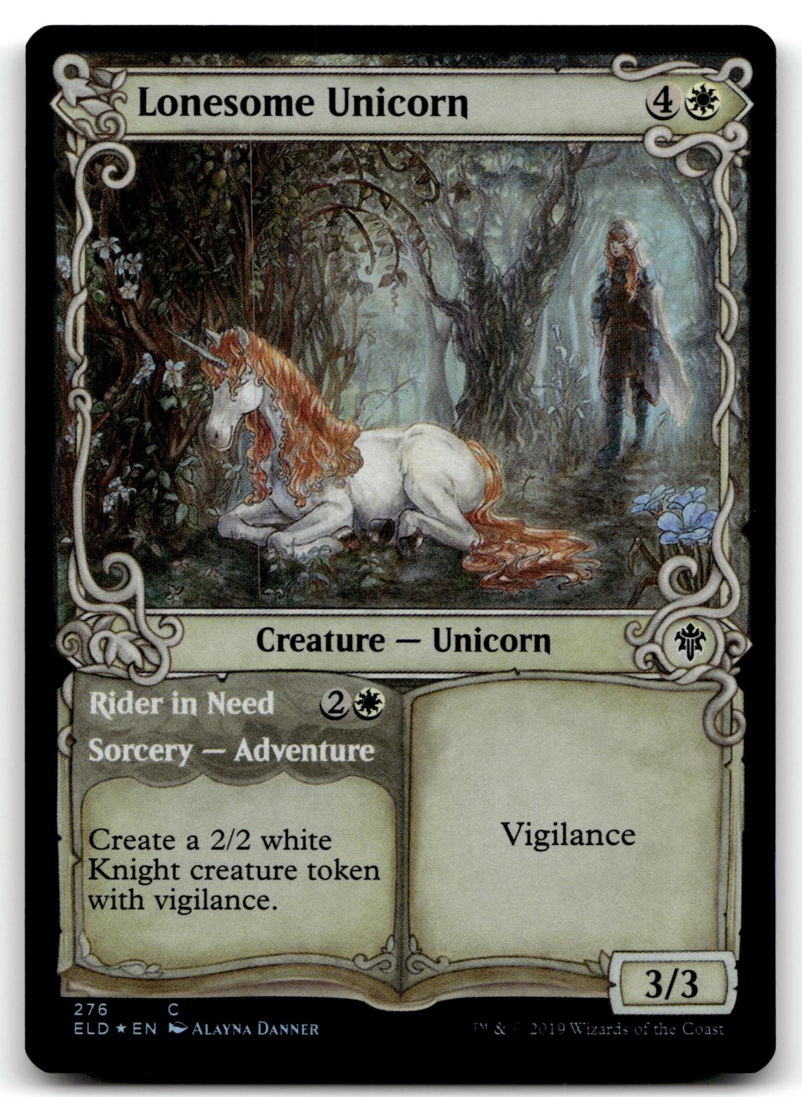 Lonesome Unicorn (Showcase) 276 Throne of Eldraine Magic: The Gathering Foil NM