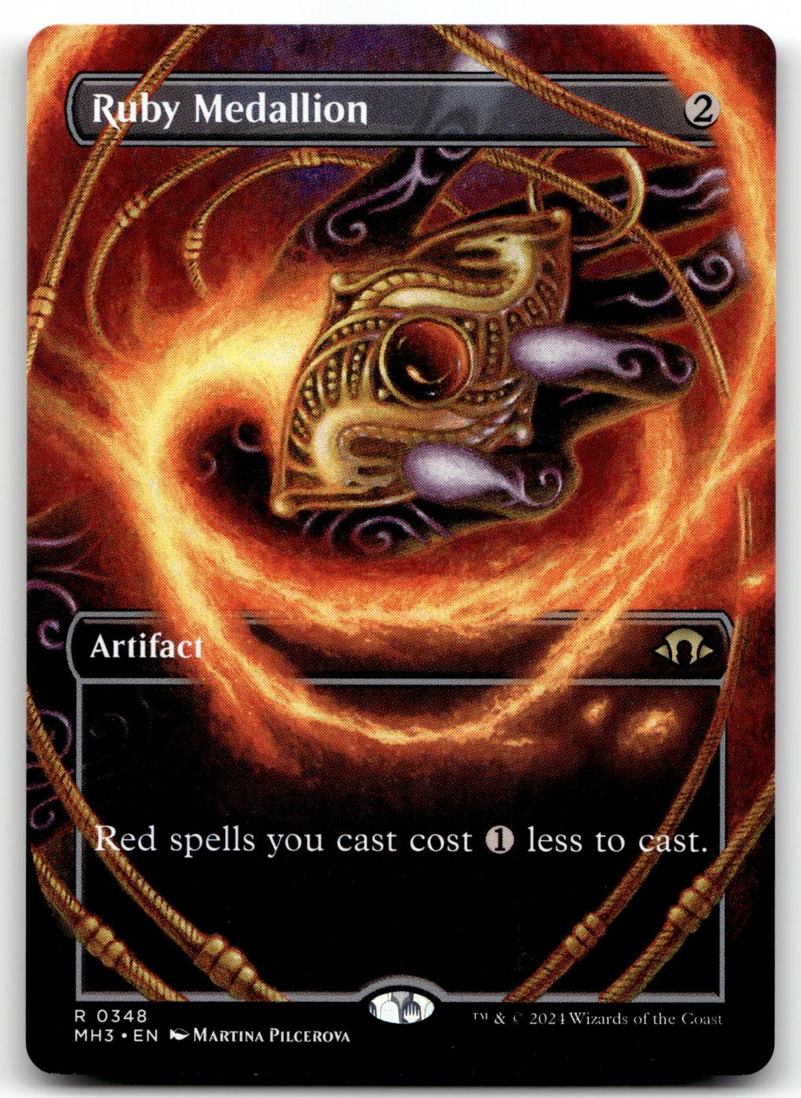 Ruby Medallion (Borderless) 348 Rare Modern Horizons 3 Magic: The Gathering NM