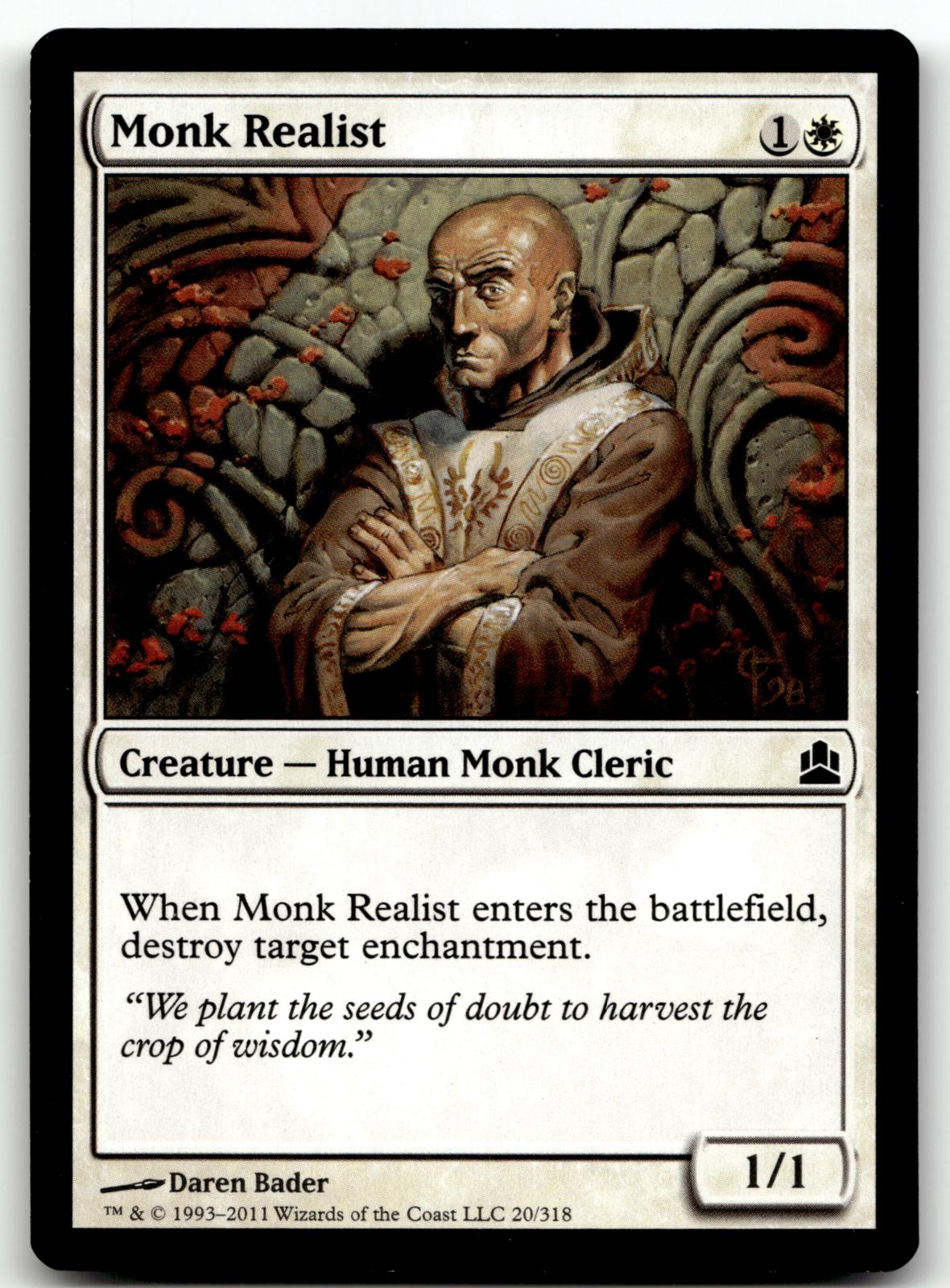 Monk Realist 20 Common Commander Magic: The Gathering Near Mint