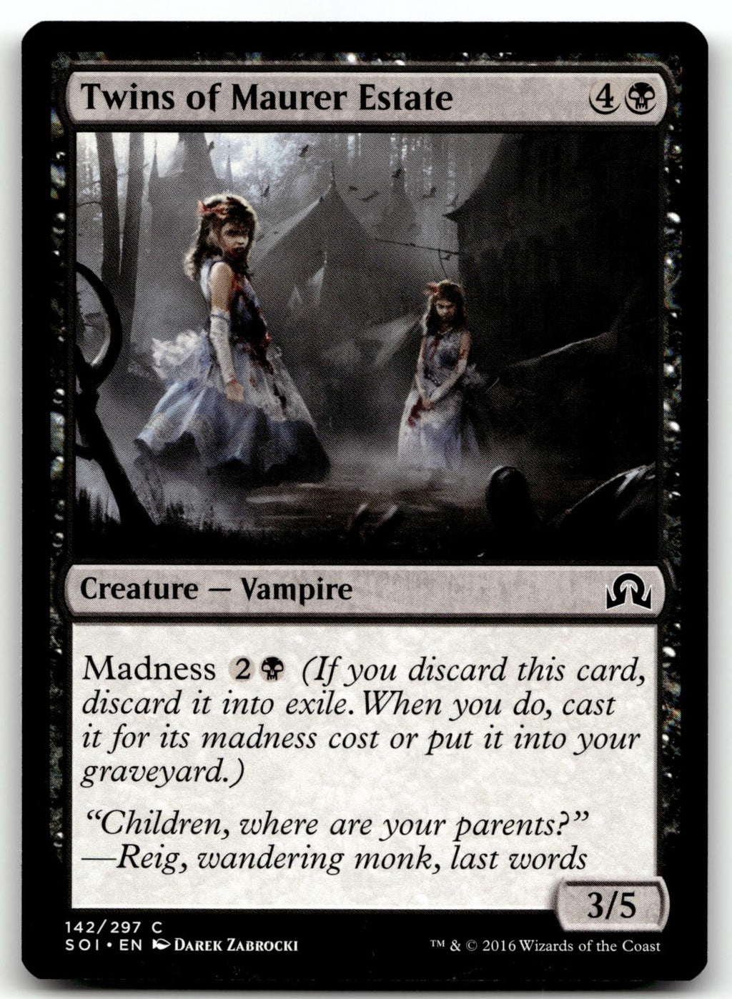 Twins of Maurer Estate 142 Common Shadows over Innistrad Magic: The Gathering NM