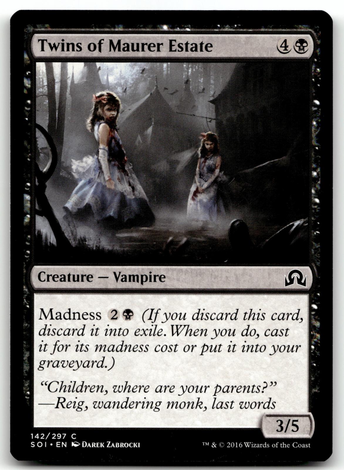 Twins of Maurer Estate 142 Common Shadows over Innistrad Magic: The Gathering NM