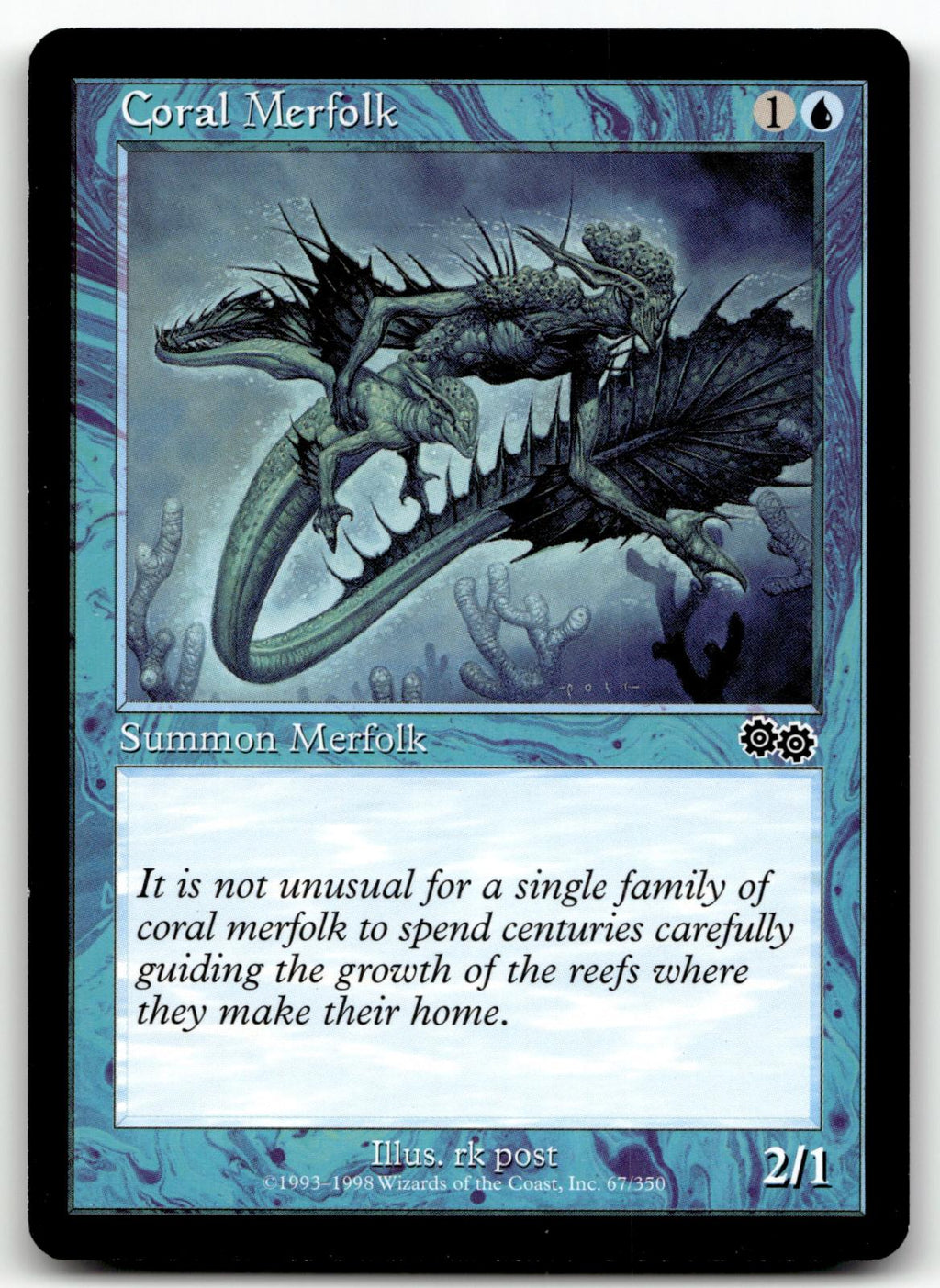 Coral Merfolk 67 Common Urza's Saga Magic: The Gathering Near Mint