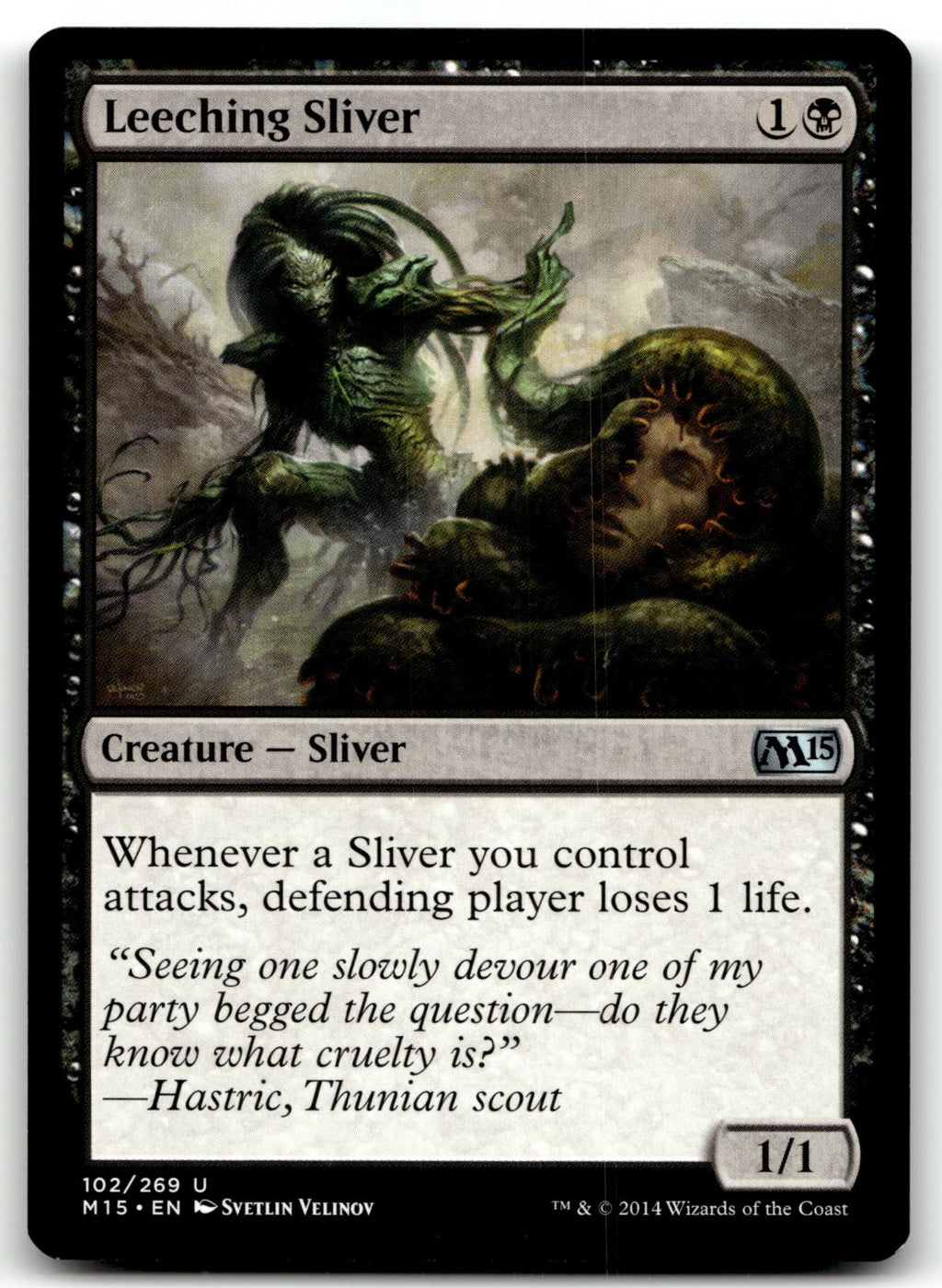 Leeching Sliver 102 Uncommon Magic 2015 (M15) Magic: The Gathering Near Mint