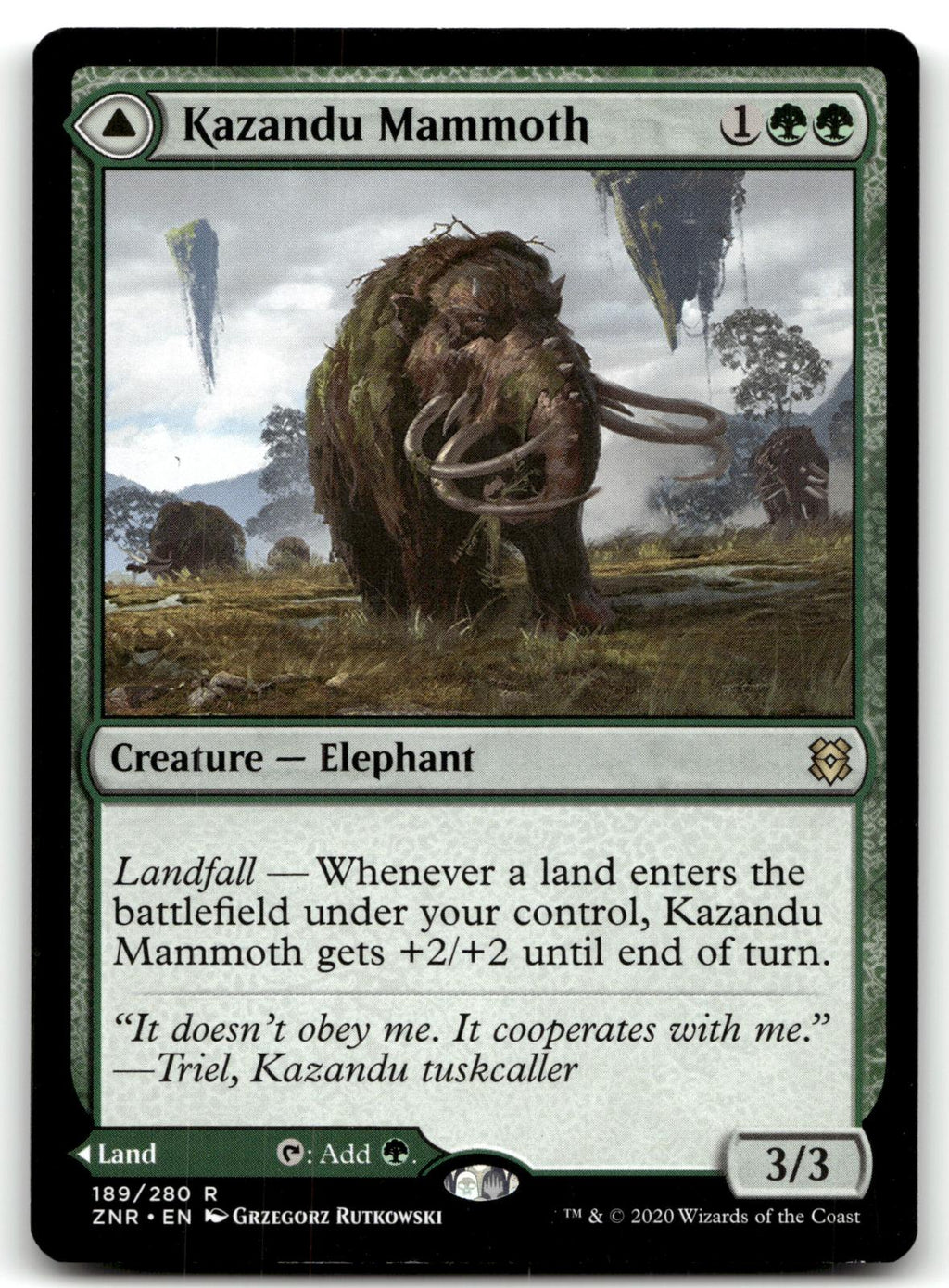 Kazandu Mammoth 189 Rare Zendikar Rising Magic: The Gathering Near Mint