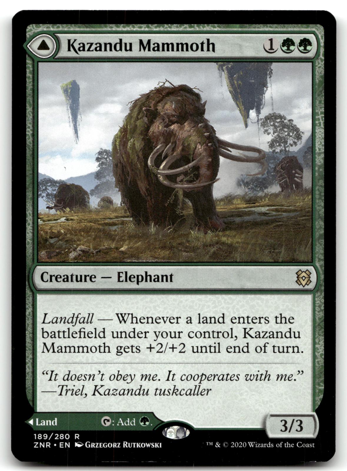 Kazandu Mammoth 189 Rare Zendikar Rising Magic: The Gathering Near Mint