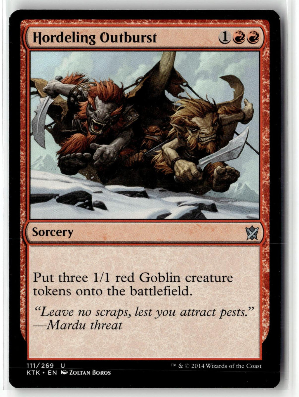 Hordeling Outburst 111 Uncommon Khans of Tarkir Magic: The Gathering Near Mint
