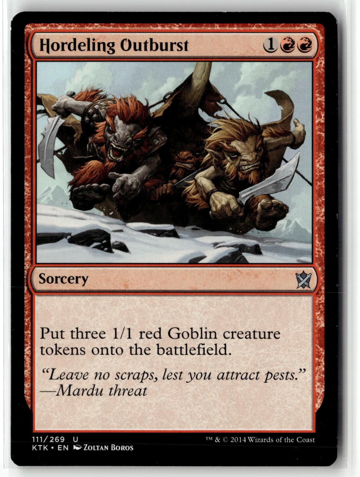 Hordeling Outburst 111 Uncommon Khans of Tarkir Magic: The Gathering Near Mint