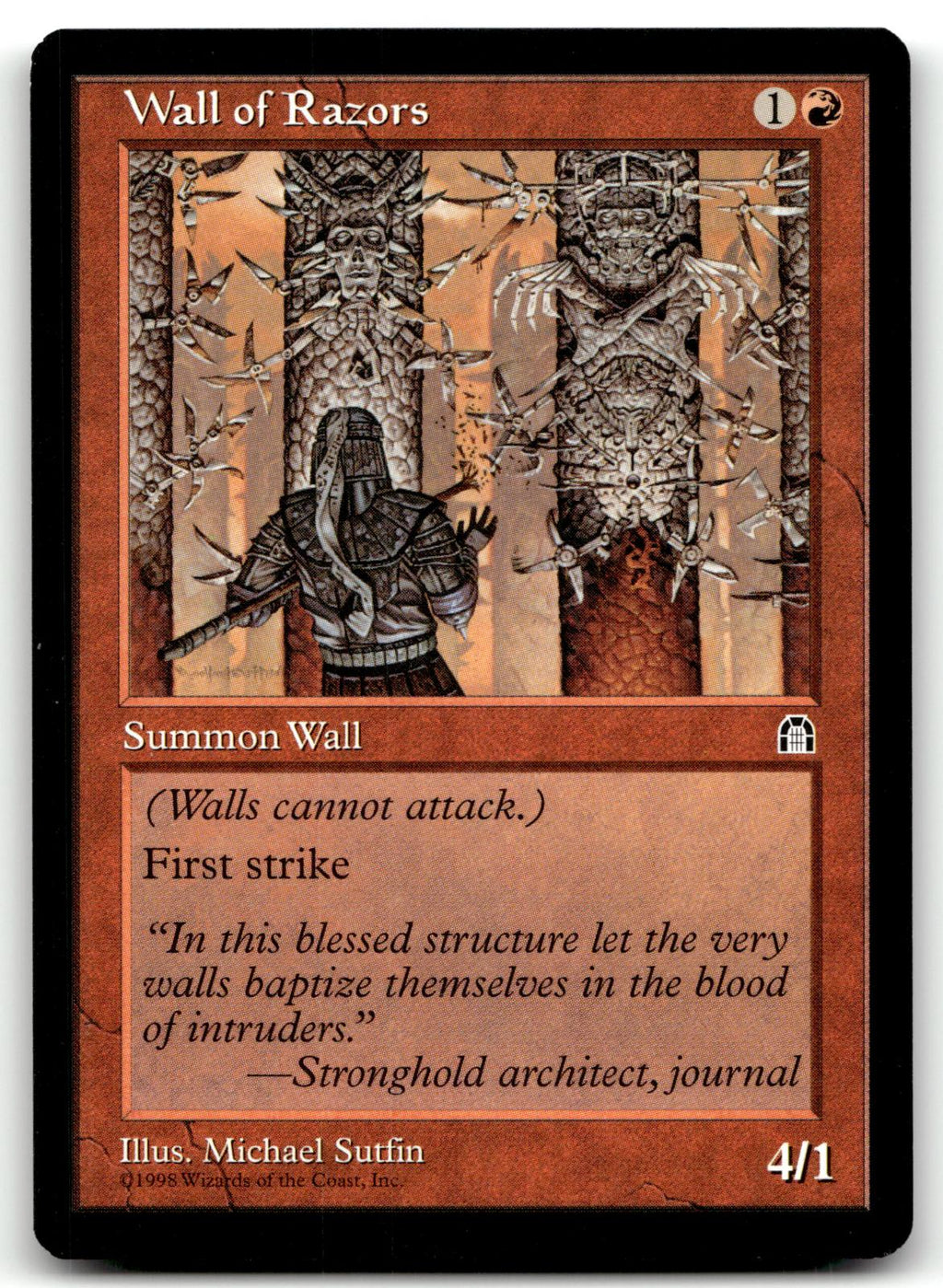 Wall of Razors Uncommon Stronghold Magic: The Gathering Near Mint