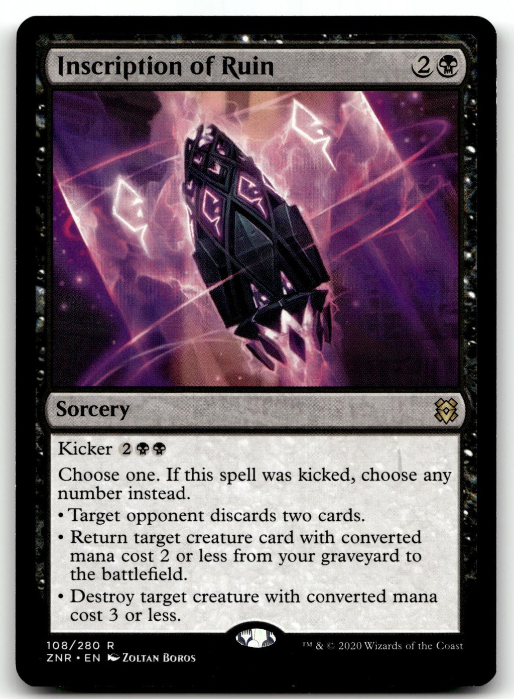 Inscription of Ruin 108 Rare Zendikar Rising Magic: The Gathering Near Mint