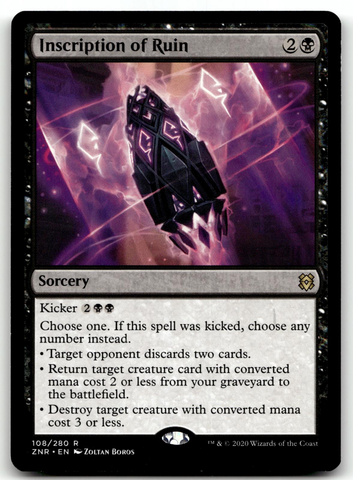 Inscription of Ruin 108 Rare Zendikar Rising Magic: The Gathering Near Mint