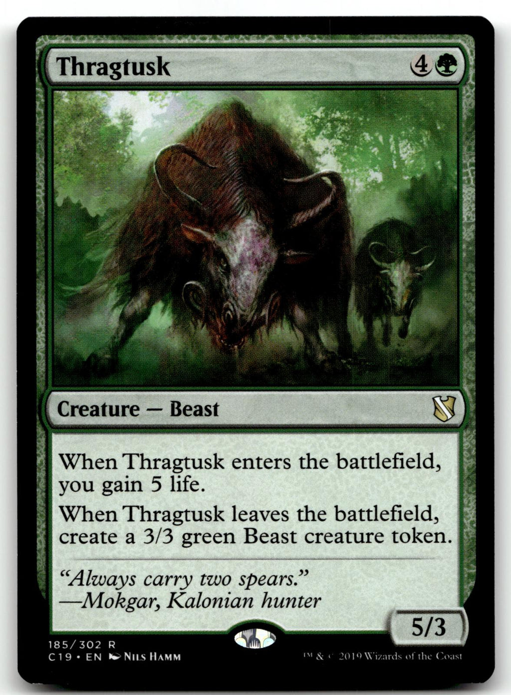 Thragtusk 185 Rare Commander 2019 Magic: The Gathering Near Mint