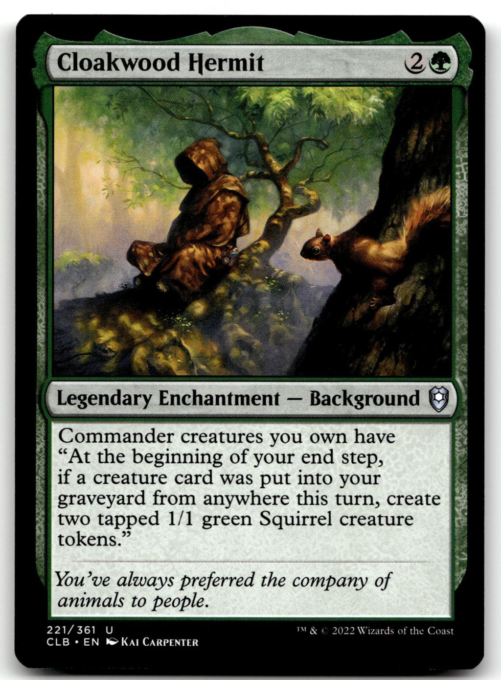 Cloakwood Hermit 221 Commander Legends: Battle for Baldur's Gate Magic: 