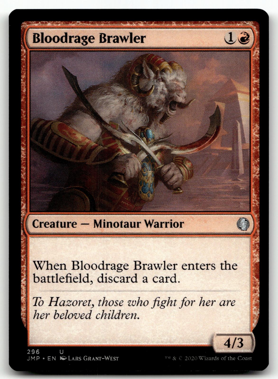 Bloodrage Brawler 296 Uncommon Jumpstart Magic: The Gathering Near Mint