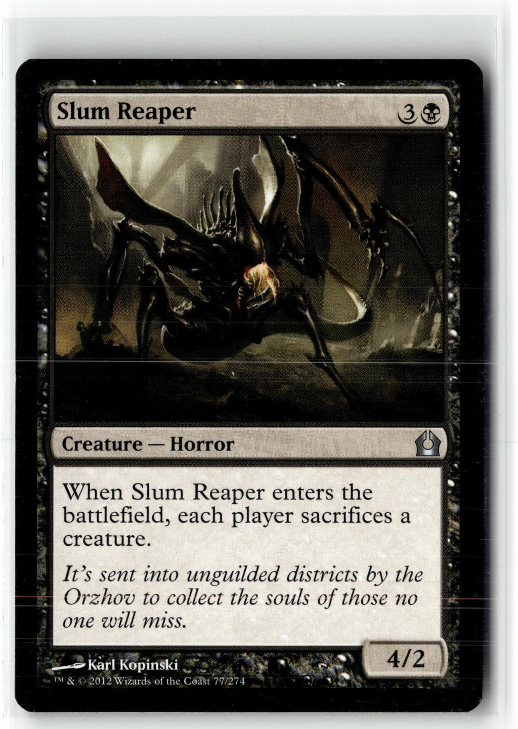 Slum Reaper 77 Uncommon Return to Ravnica Magic: The Gathering Near Mint