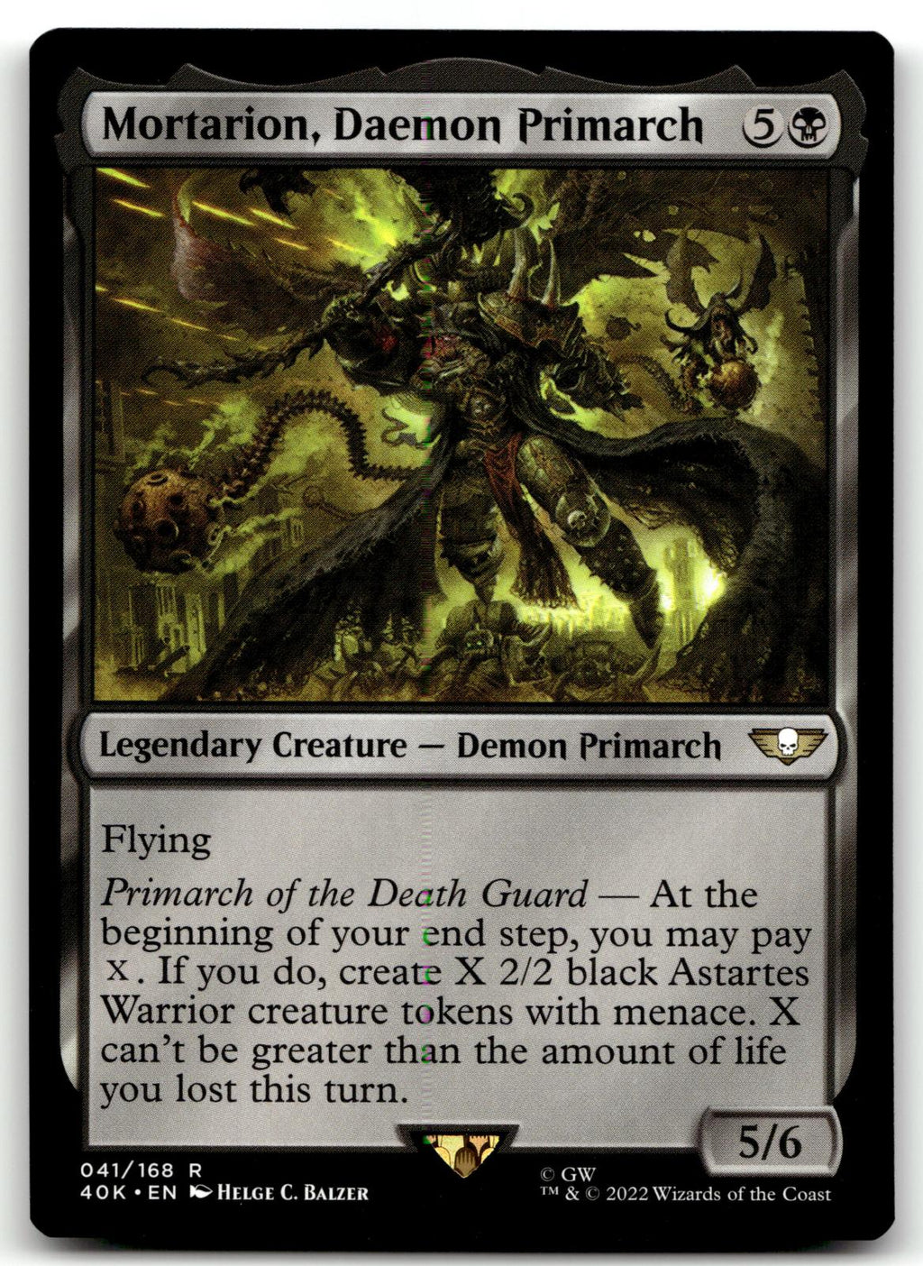 Mortarion, Daemon Primarch 41 Universes Beyond: Warhammer 40,000 Magic: The Gathering NM