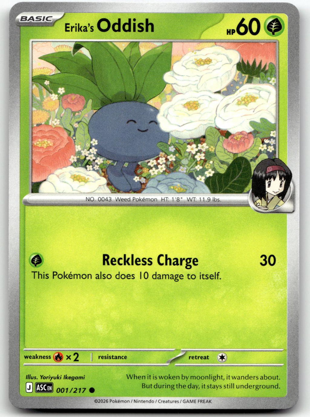 Erika's Oddish 001/217 Common Ascended Heroes Pokemon Near Mint