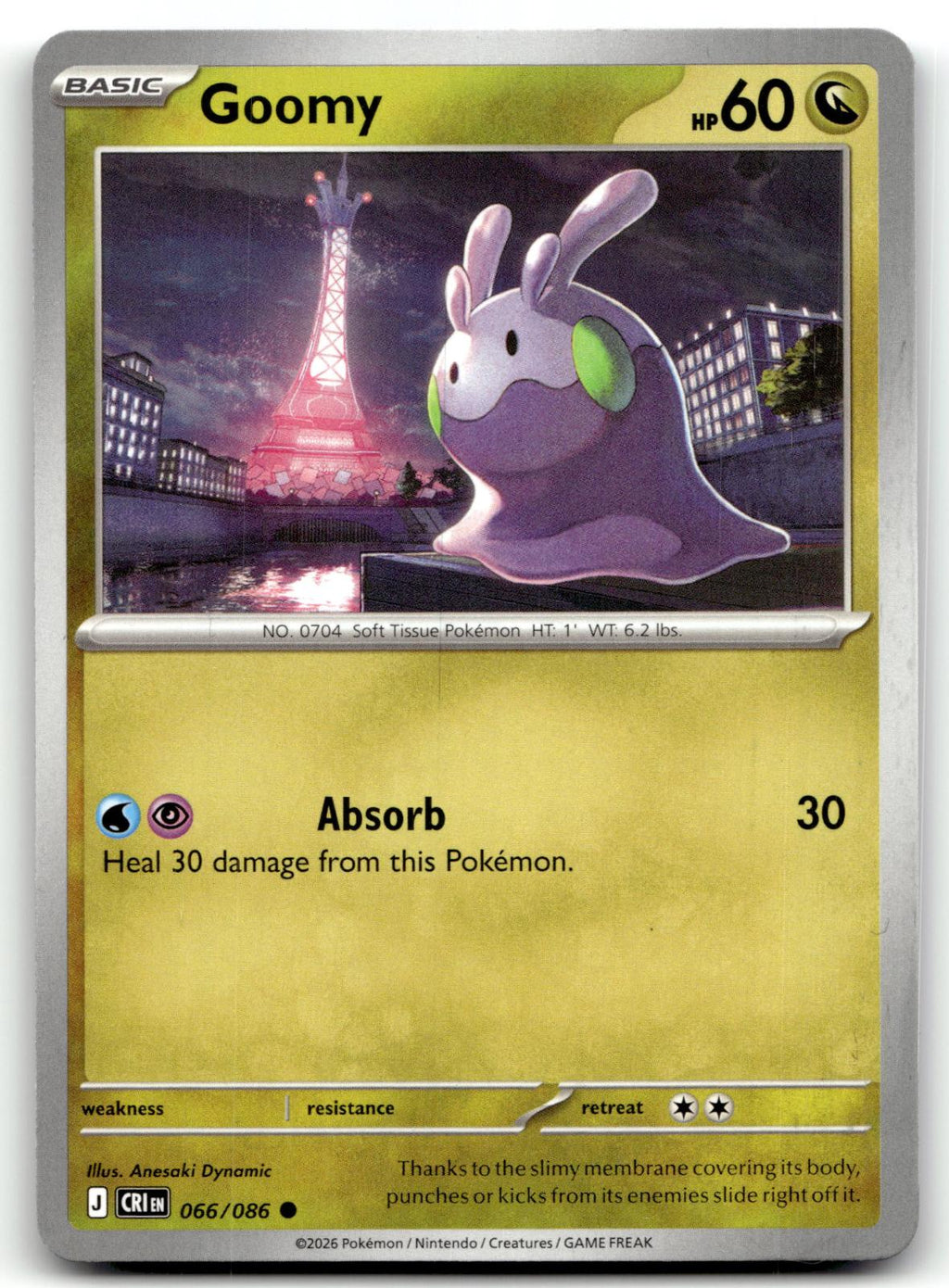 Goomy 066/086 Common Chaos Rising Pokemon Near Mint