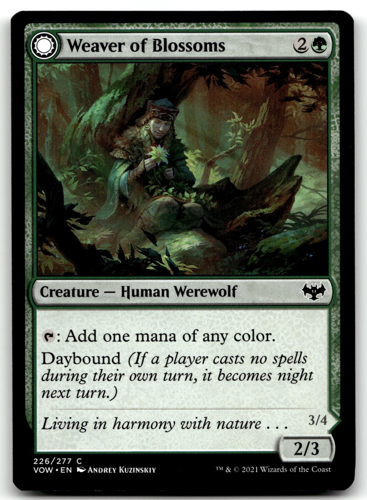 Weaver of Blossoms 226 Common Innistrad: Crimson Vow Magic: The Gathering NM