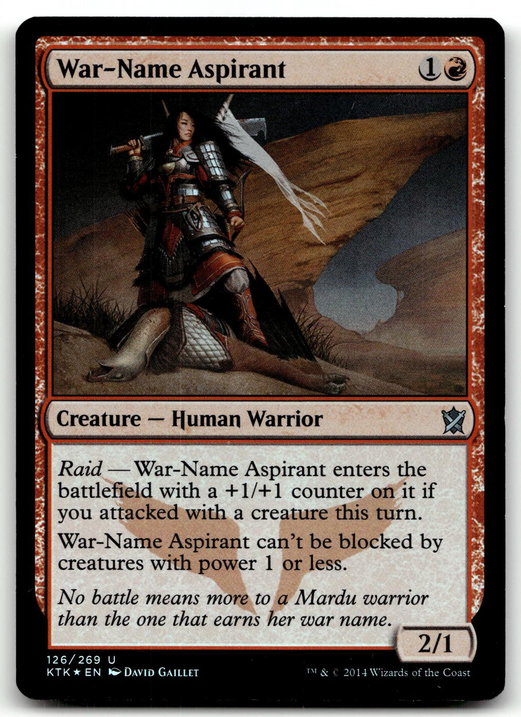 War-Name Aspirant 126 Uncommon Khans of Tarkir Magic: The Gathering Foil NM