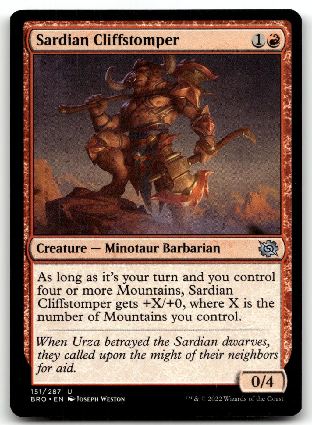 Sardian Cliffstomper 151 Uncommon The Brothers' War Magic: The Gathering NM