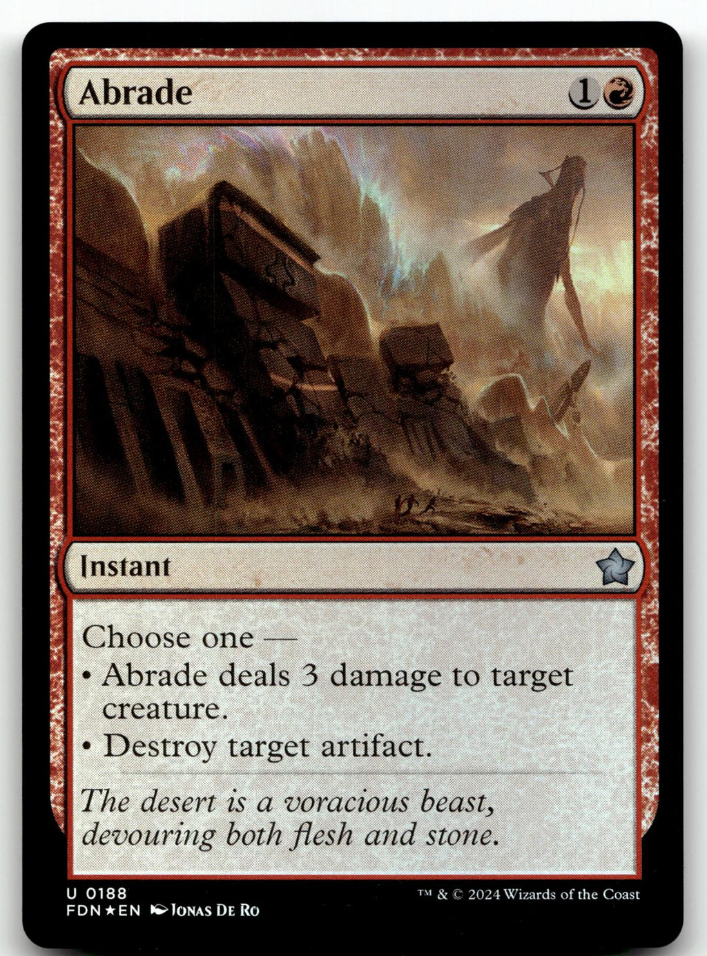Abrade 188 Uncommon Foundations Magic: The Gathering Foil Near Mint