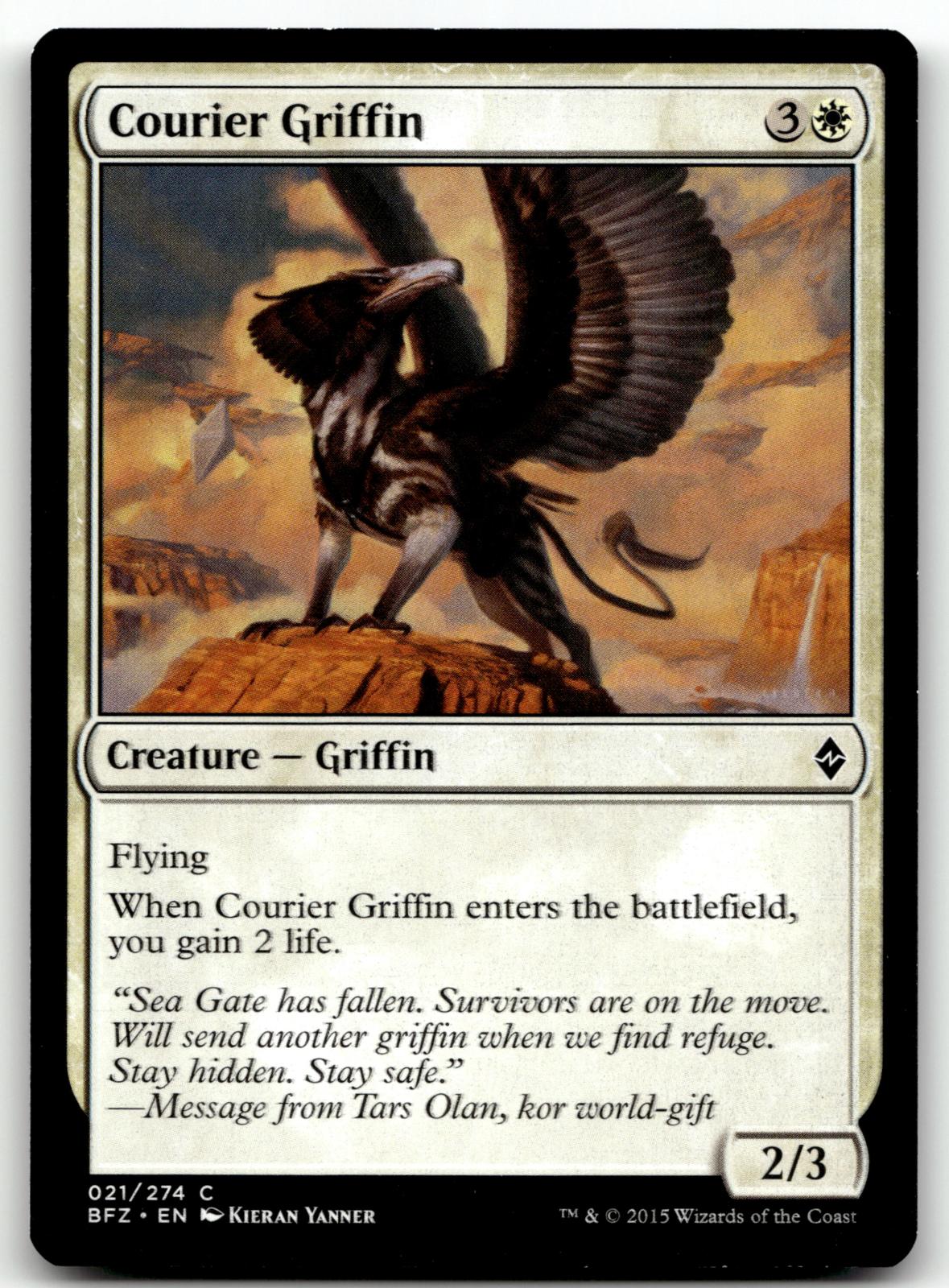 Courier Griffin 21 Common Battle for Zendikar Magic: The Gathering Near Mint