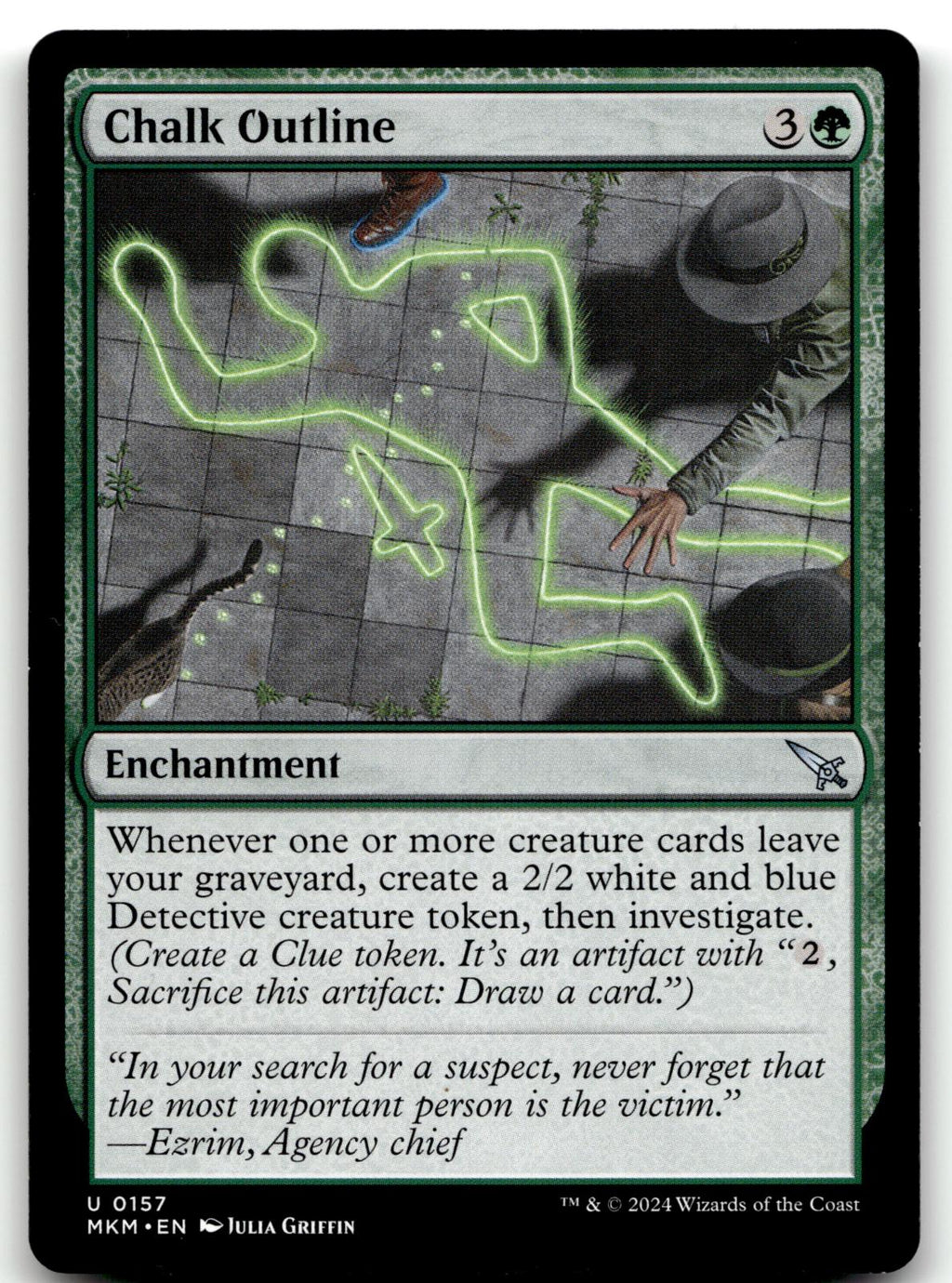 Chalk Outline 157 Uncommon Murders at Karlov Manor Magic: The Gathering NM