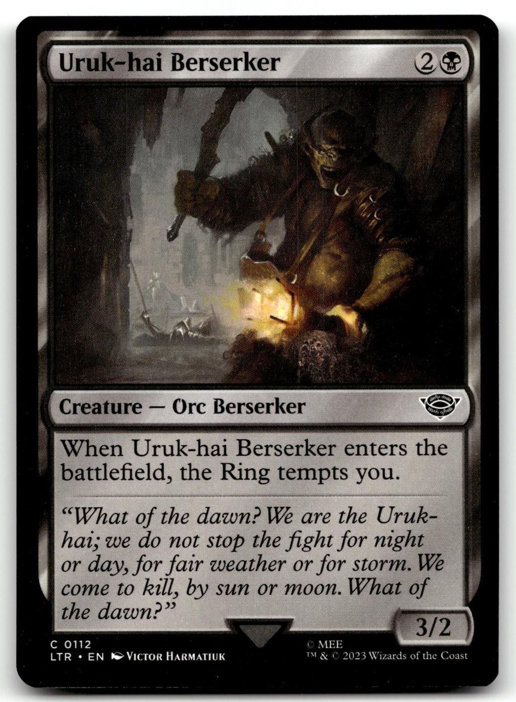 Uruk-hai Berserker 112 Universes Beyond: The Lord of the Rings: Tales of Middle-earth Magic: The Gathering NM