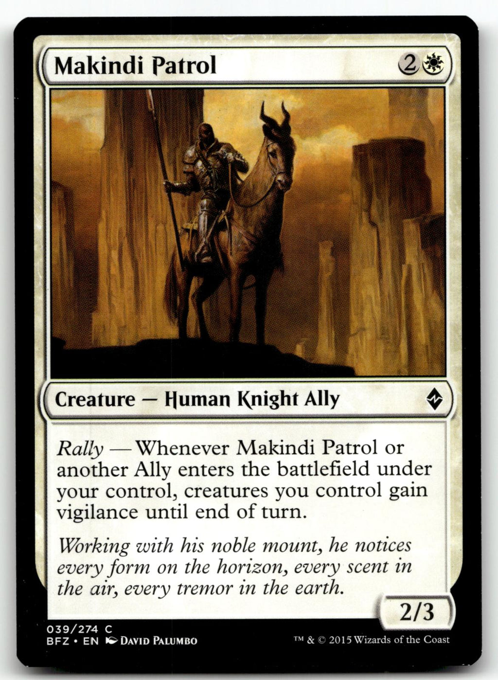 Makindi Patrol 39 Common Battle for Zendikar Magic: The Gathering Near Mint