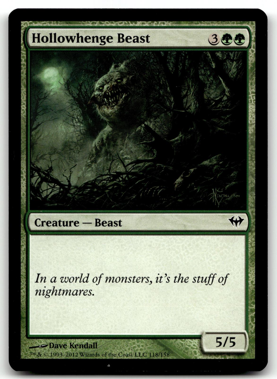 Hollowhenge Beast 118 Common Dark Ascension Magic: The Gathering Near Mint