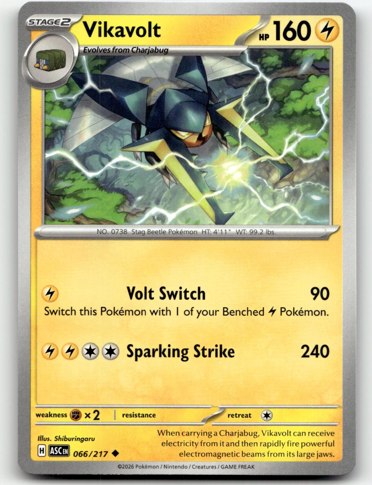 Vikavolt 066/217 Uncommon Ascended Heroes Pokemon Near Mint