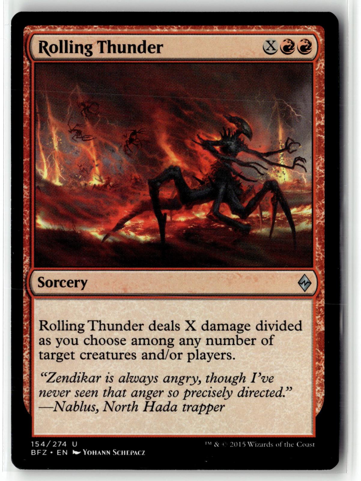 Rolling Thunder 154 Uncommon Battle for Zendikar Magic: The Gathering Near Mint
