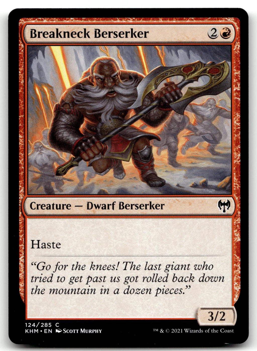 Breakneck Berserker 124 Common Kaldheim Magic: The Gathering Near Mint