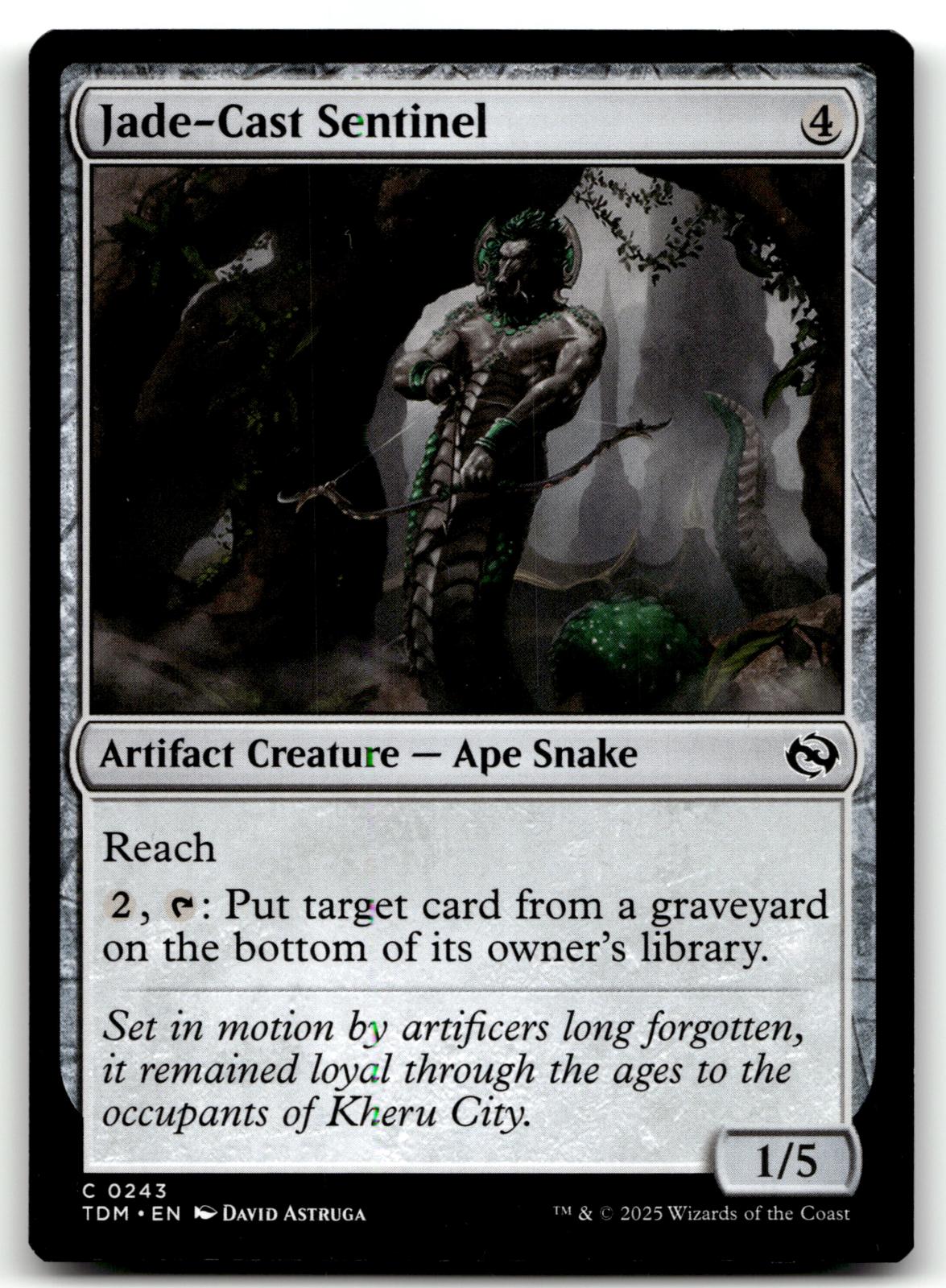 Jade-Cast Sentinel 243 Common Tarkir: Dragonstorm Magic: The Gathering Near Mint