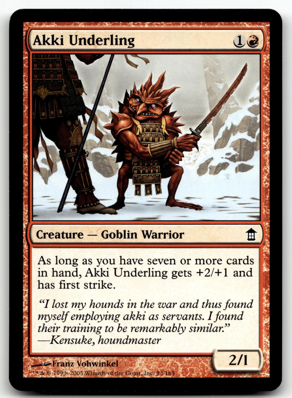 Akki Underling 93 Common Saviors of Kamigawa Magic: The Gathering Near Mint