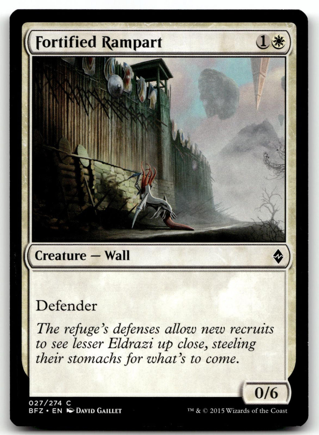 Fortified Rampart 27 Common Battle for Zendikar Magic: The Gathering Near Mint