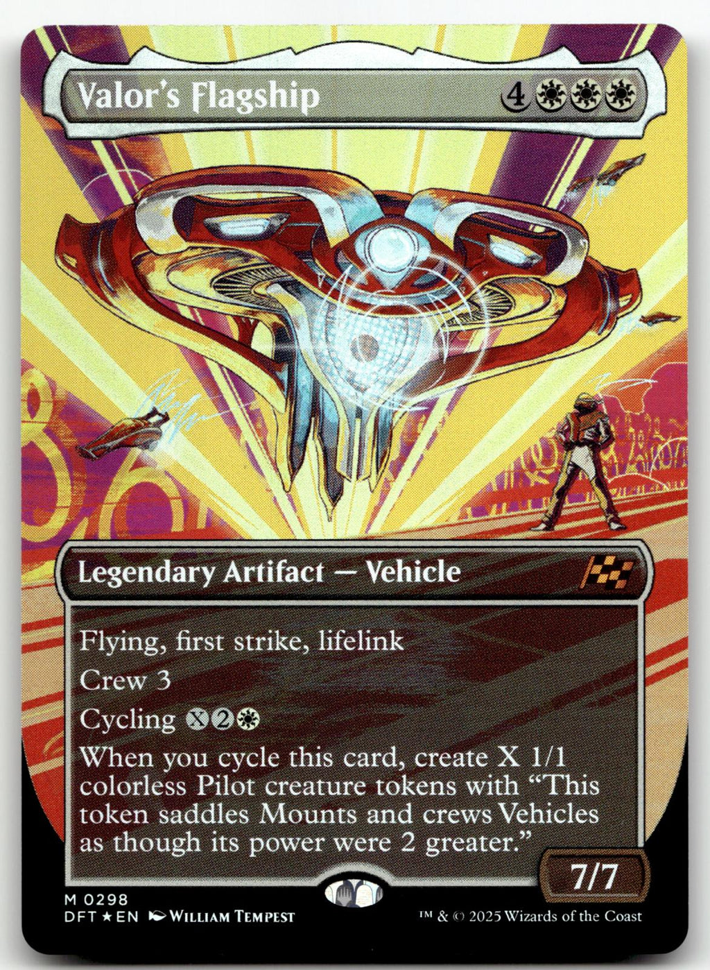 Valor's Flagship (Borderless) 298 Aetherdrift Magic: The Gathering Foil NM