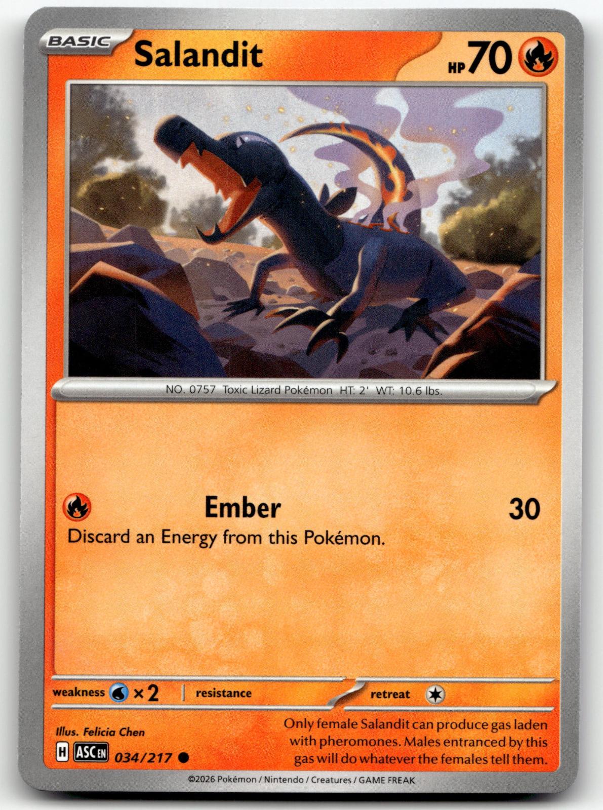 Salandit 034/217 Common Ascended Heroes Pokemon Near Mint