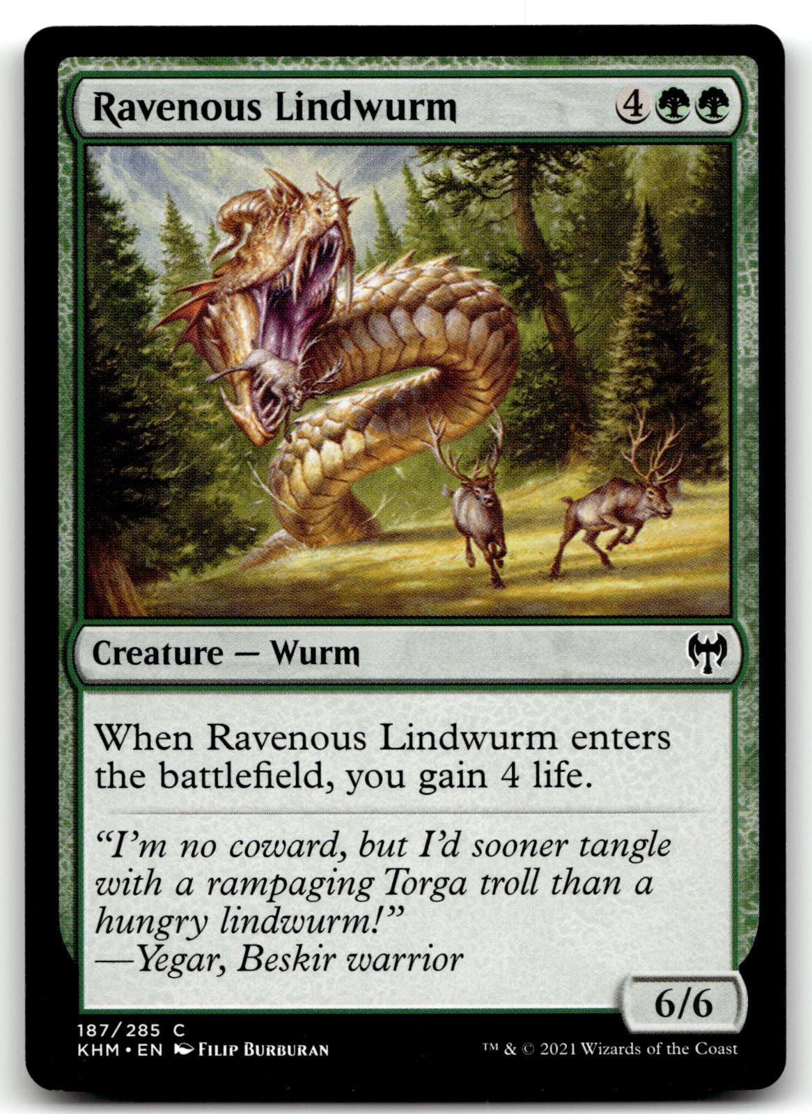 Ravenous Lindwurm 187 Common Kaldheim Magic: The Gathering Near Mint