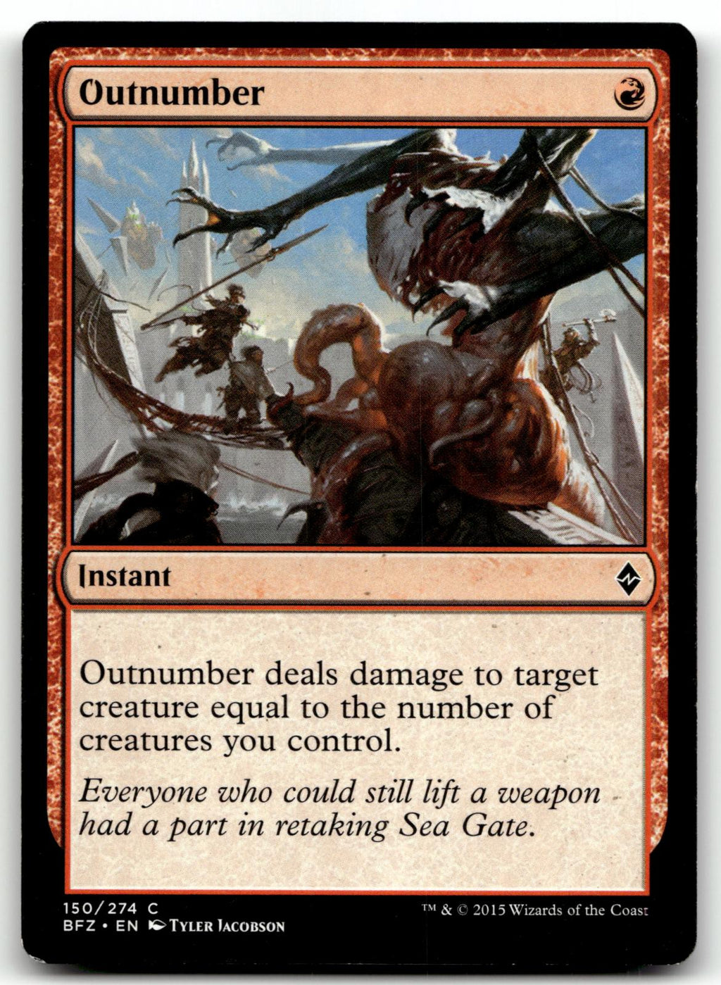 Outnumber 150 Common Battle for Zendikar Magic: The Gathering Near Mint