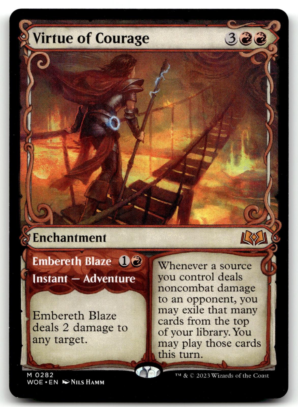 Virtue of Courage (Showcase) 282 Wilds of Eldraine Magic: The Gathering NM