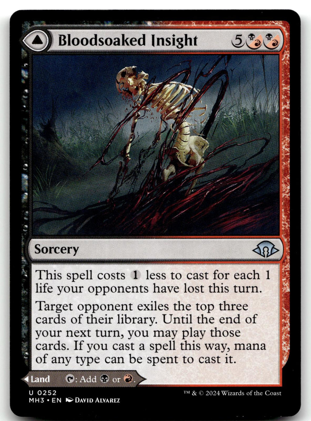 Bloodsoaked Insight 252 Uncommon Modern Horizons 3 Magic: The Gathering NM