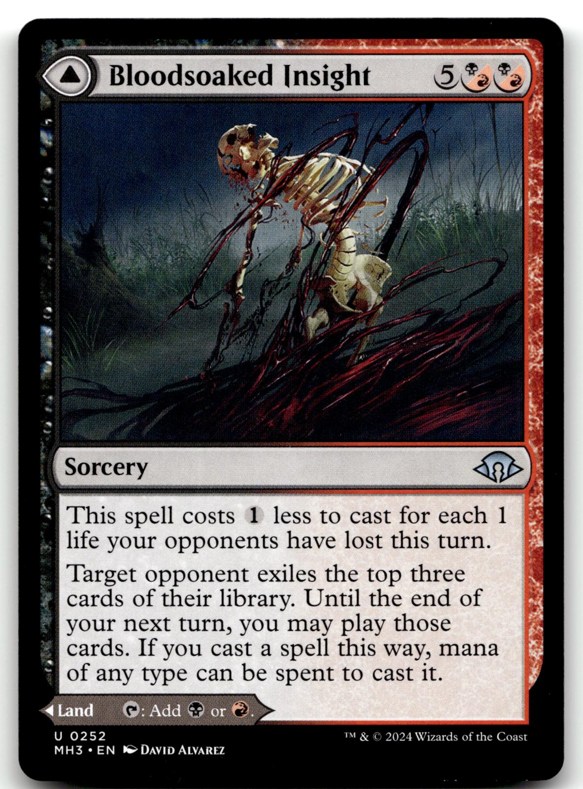 Bloodsoaked Insight 252 Uncommon Modern Horizons 3 Magic: The Gathering NM